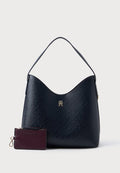 Tommy Hilfiger HILFIGER ICON EMBOSSED TH MONOGRAM SHOULDER BAG - Handbag - space blue