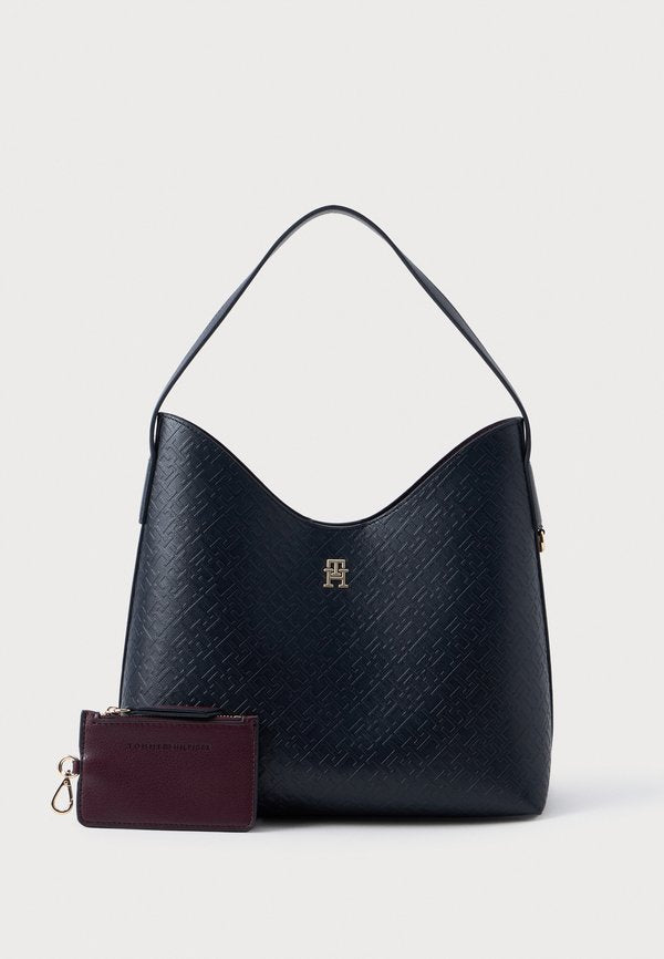 Tommy Hilfiger HILFIGER ICON EMBOSSED TH MONOGRAM SHOULDER BAG - Handbag - space blue