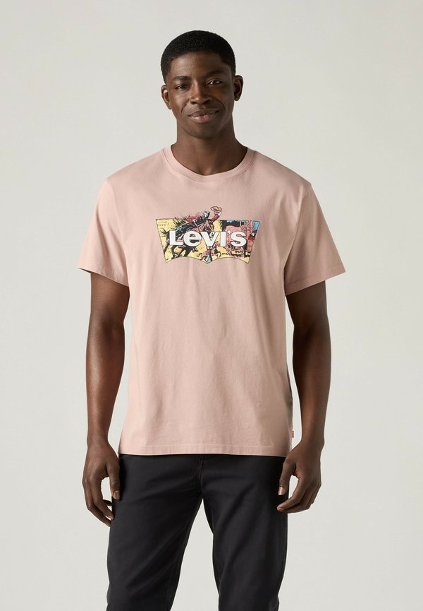 Levi's® LSE_SS RELAXED FIT TEE BOXTAB 5IN BLACK. - Print T-shirt - levis records crus - pinks