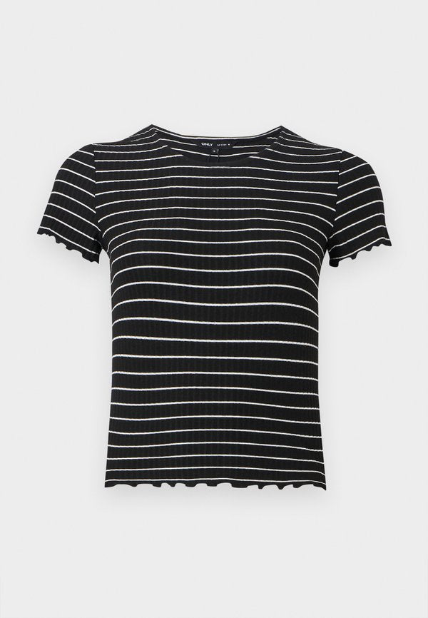 ONLY ONLEMMA STRIPE - Print T-shirt - black/cloud dancer
