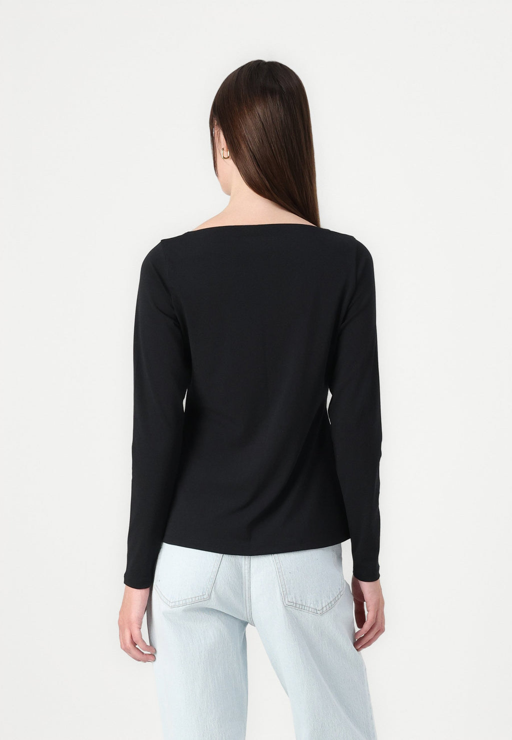 Abercrombie & Fitch Long-Sleeve Asymmetrical Hem Slash Top