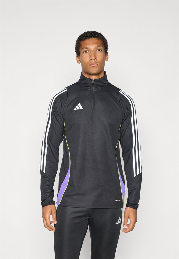 adidas Performance TIRO24 TRAINING TOP - Long sleeved top - black/purple rush