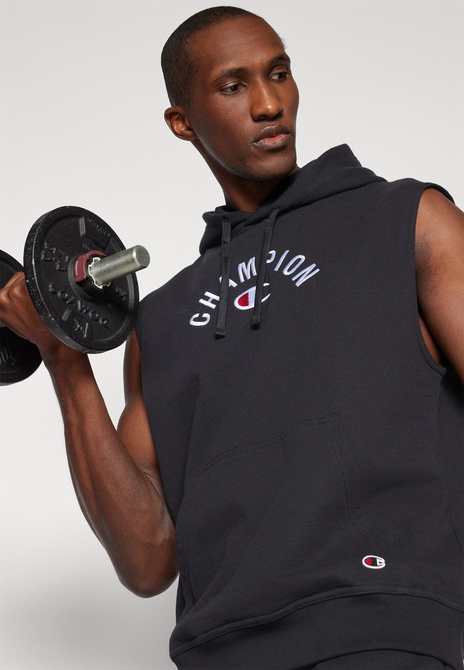 Champion ICONS SLEEVELESS HOODIE WITH CENTRAL LOGO