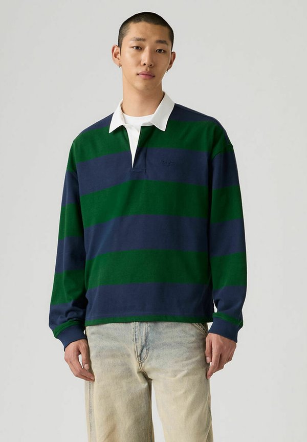 Levi's® HUDSON BOXY RUGBY RONAN STRIPE NAVY BLAZ - Polo shirt - ronan stripe navy bl