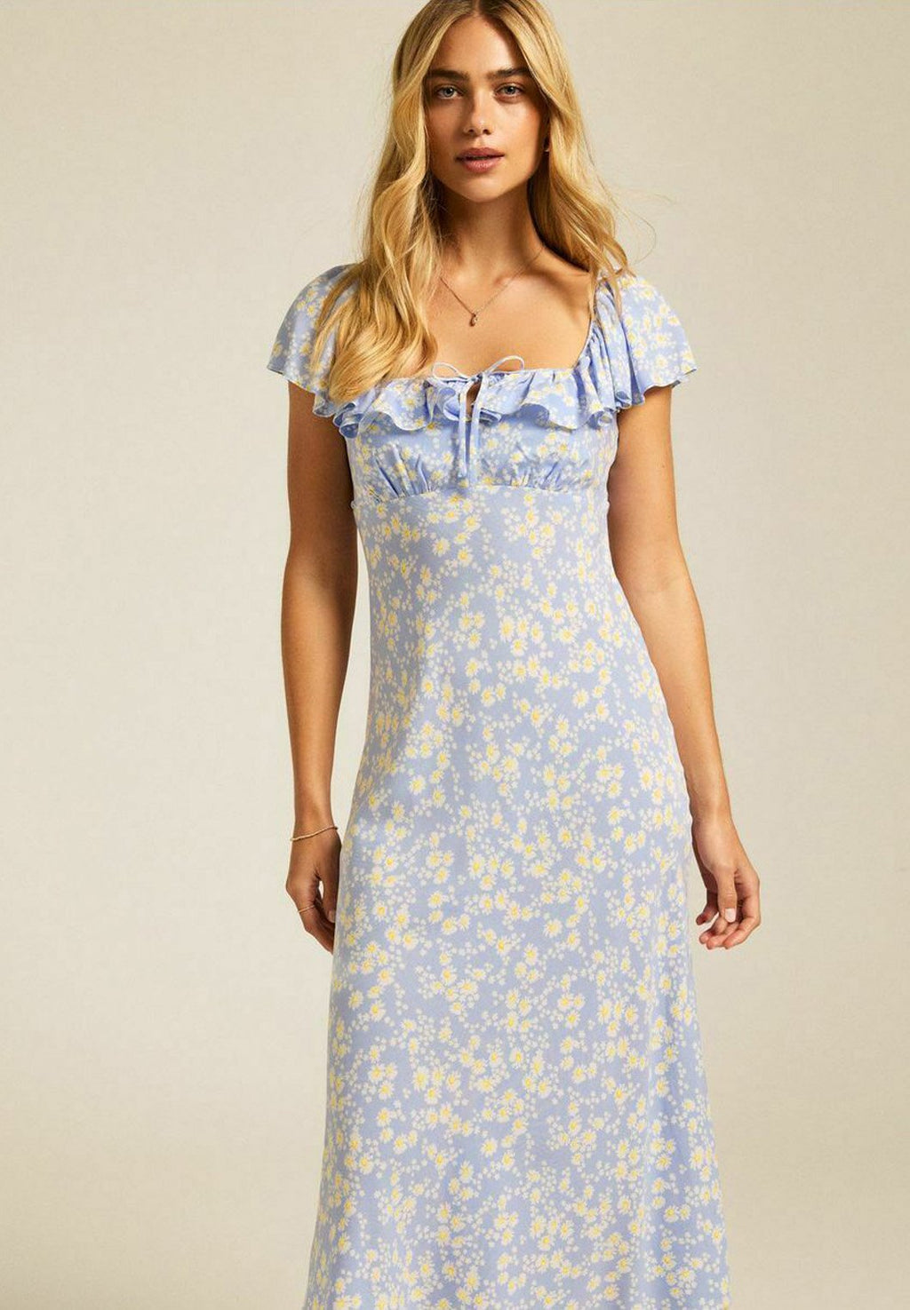 New Look DAISY SQUARE NECK FRILL MIDI