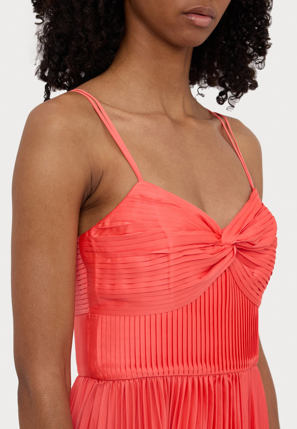 AMUR KRISLEY PLEATED MIDI DRESS