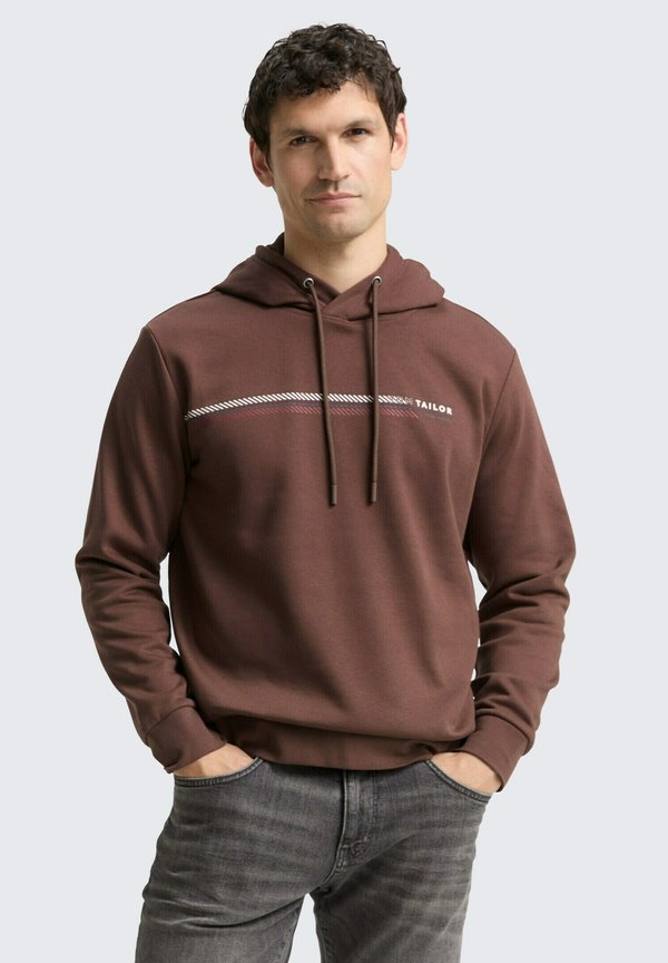 TOM TAILOR MIT LOGO-PRINT - Hoodie - bag brown