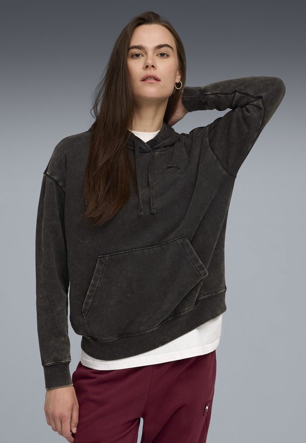 Puma ELEVATED RELAXED WASH - Hoodie - black
