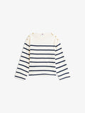 Tommy Hilfiger BUTTON BOAT TEE - Long sleeved top - ivory silk/dark night navy