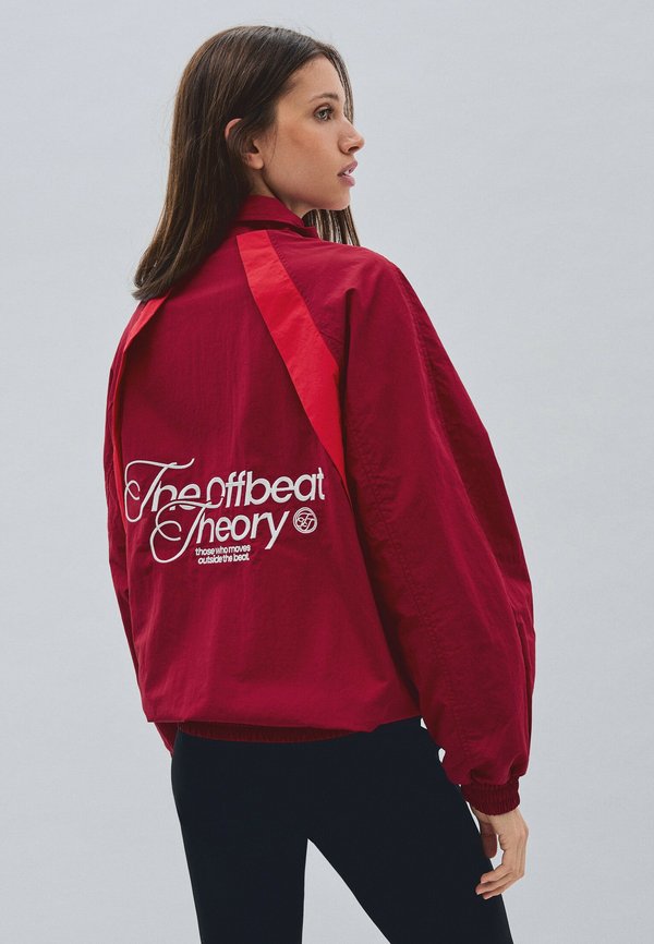 Bershka EMBROIDERED LIGHTWEIGHT - JACKET - Light jacket - bordeaux