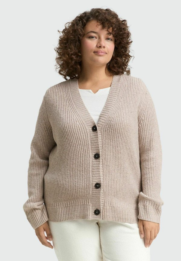 TOM TAILOR Cardigan - soft taupe melange