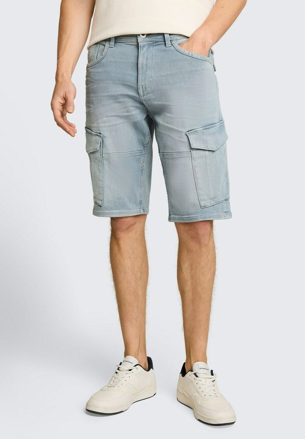 TOM TAILOR TTMARVIN STRAIGHT FIT - Denim shorts - light stone blue grey denim