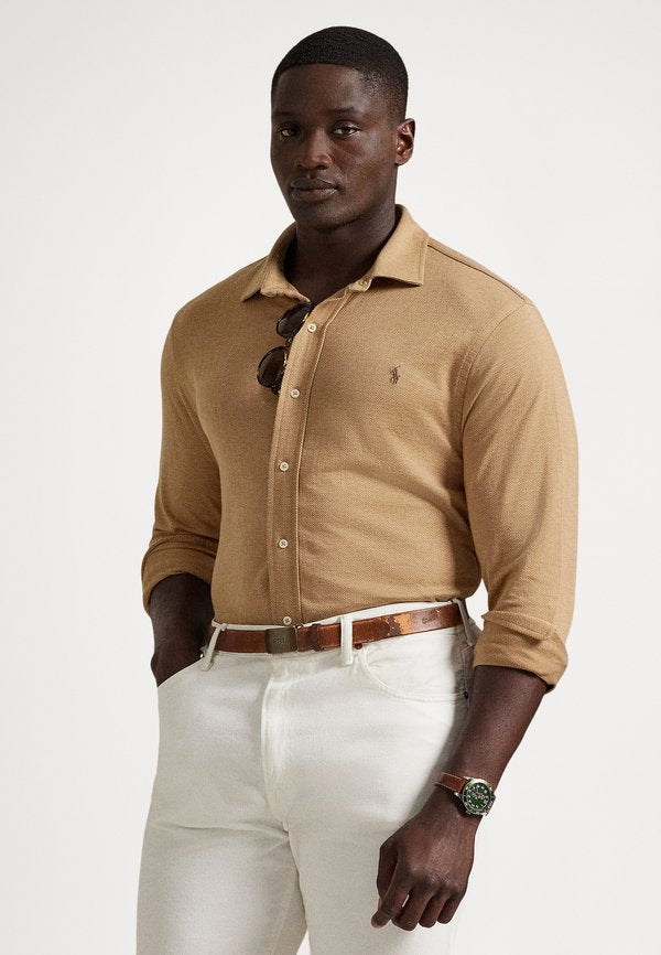 Polo Ralph Lauren Big & Tall HERRINGBONE JERSEY SPREAD-COLLAR SHIRT