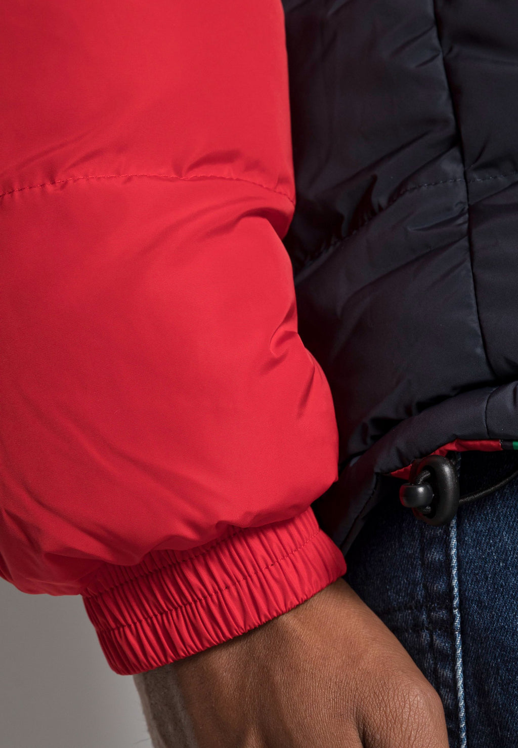 Karl Kani UNISEX RETRO REVERSIBLE BLOCK PUFFER JACKET RED