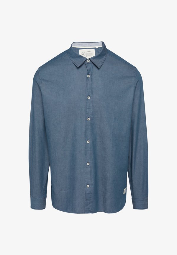 s.Oliver REGULAR MIT STRUKTURMUSTER - Shirt - tiefblau