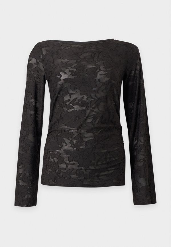 Vero Moda VMLAYLA GATHERING - Long sleeved top - black