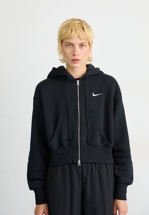 Nike Sportswear CROP - Zip-up sweatshirt - black/sail