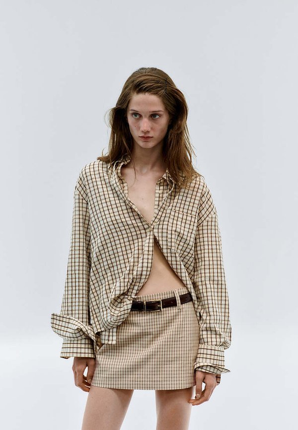 Mango ADULT - Button-down blouse - brown