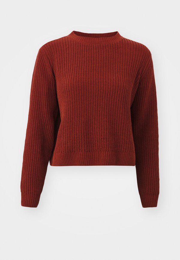 Vero Moda VMAGATE BLOCK ONECK - Jumper - fired brick