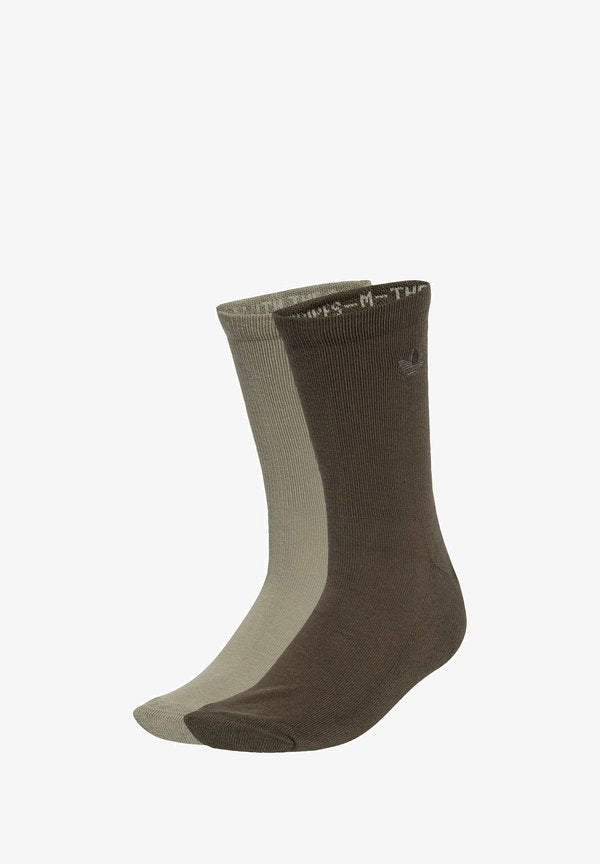 adidas Originals TWO-TONED CREW 2 PACK - Socks - silver pebble shadow olive