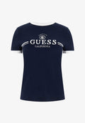 Guess BESTICKTES LOGO - Print T-shirt - dunkelblau