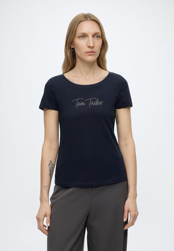 TOM TAILOR T-SHIRT WITH LOGO PRINT - Print T-shirt - sky captain blue
