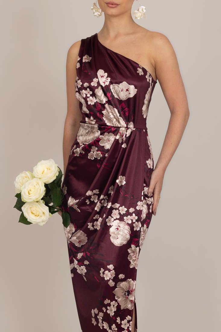WAL G PETITE MINAH ONE SHOULDER DRESS