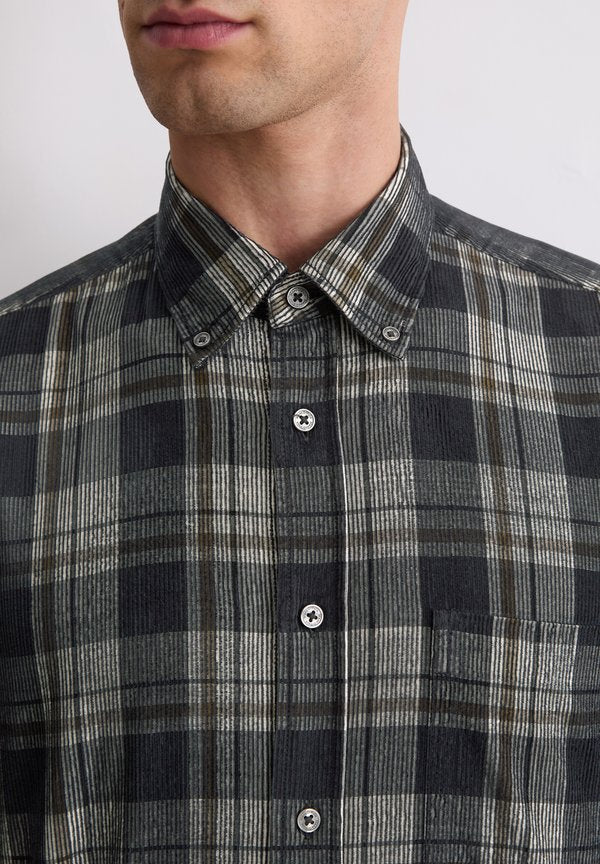 Marc O'Polo BUTTON COLLAR LONG SLEEVES ONE CHEST POCKET ROUND HEM