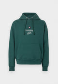 Grüne Kapuzenjacke mit Zugbandkapuze, Fronttasche und "tommy girl"-Logo, das von einem Stern hervorgehoben wird. Der Stoff wirkt weich und lässig.