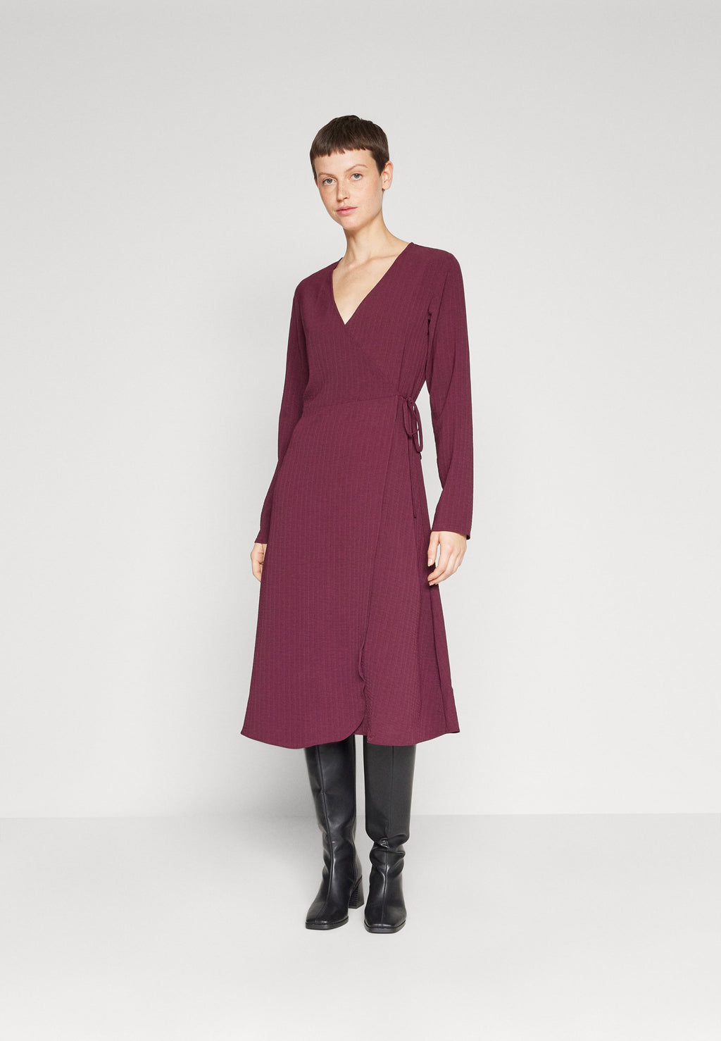 VILA VILOVIE NEW WRAP MIDI DRESS
