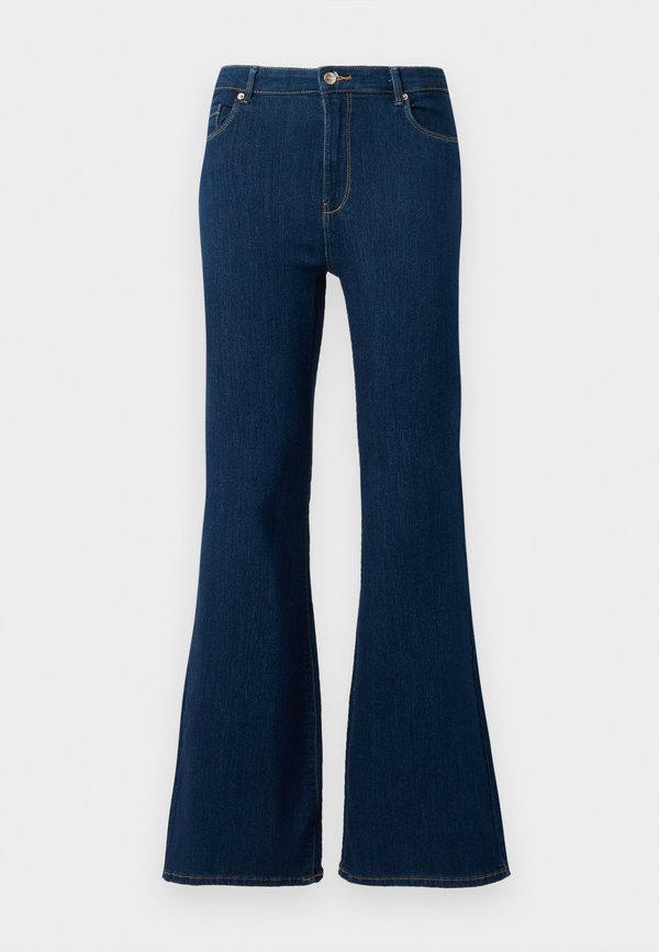 ONLY ONLHELLA LIFE HIGH WAIST RETRO - Flared Jeans - dark blue denim