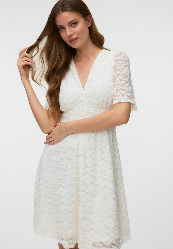 Vero Moda DRESS VMDEA MIDI DRESS - Shirt dress - star white