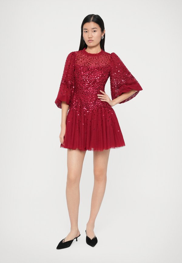Needle & Thread SCALLOP ROUND NECK MICRO MINI DRESS