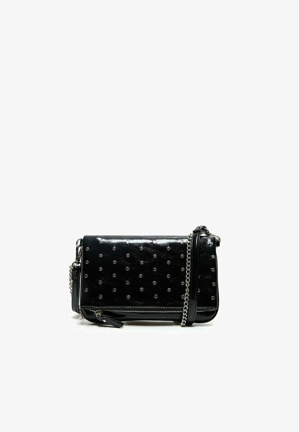 Bershka STUDDED BAG - Cross body bag - black