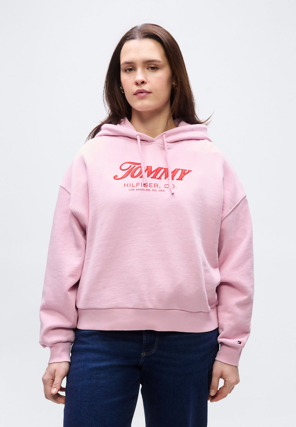 CURVE TEXTURED LOGO RELAXED DRAWSTRING HOODY Media 3