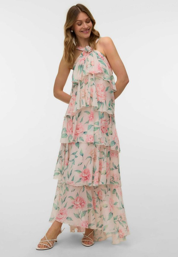 Vero Moda VMFELICIA SL RUFFLE MAXI DRESS EXP - Maxi dress - peony
