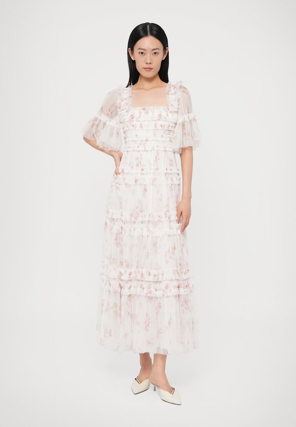 Needle & Thread EXCLUSIVE MAGNOLIA DITSY PEACHES SMOCKED GOWN