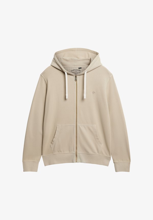 Superdry & Co SUPERDRY CLASSIC ESSENTIAL ZIP HOODIE.. - Zip-up sweatshirt - light beige