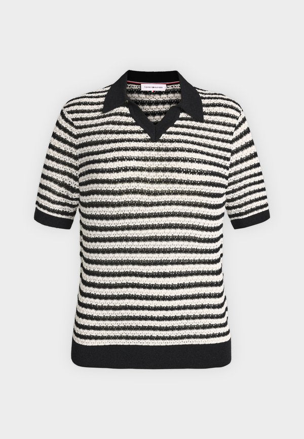 Tommy Hilfiger Polo shirt - black/ivory petal stp