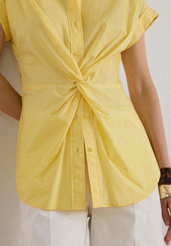 Lauren Ralph Lauren TWIST-FRONT COTTON SHORT-SLEEVE SHIRT