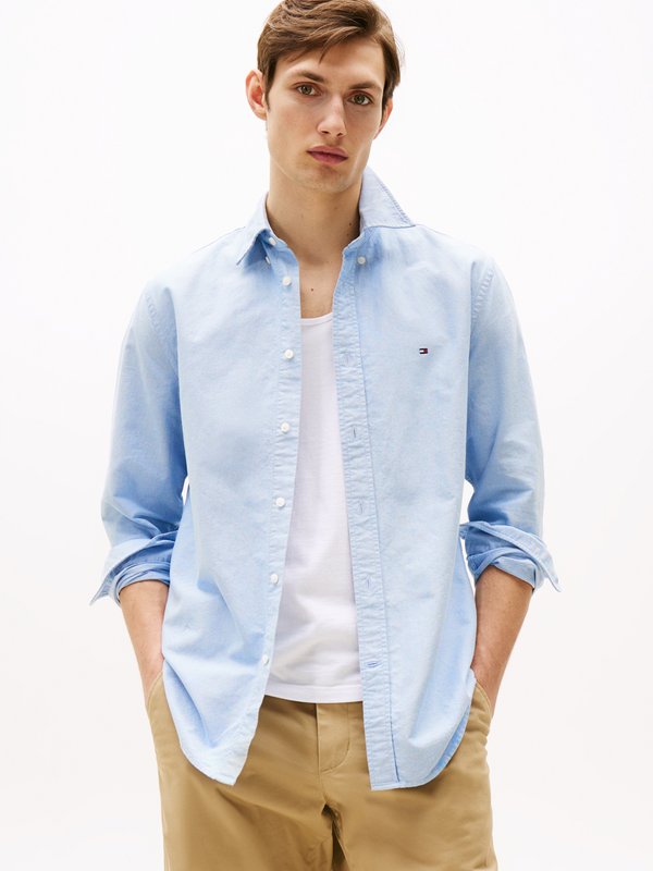 Tommy Hilfiger SOLID HERITAGE OXFORD RF SHIRT - Shirt - light blue