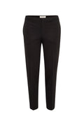 Schwarze maßgeschneiderte Hosen mit schlanker Passform, glatter Textur, mittelhohem Bund und minimalistischem Design. Geeignet für formelle oder lässige Anlässe.