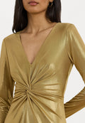 Lauren Ralph Lauren METALLIC JERSEY TWIST-FRONT GOWN