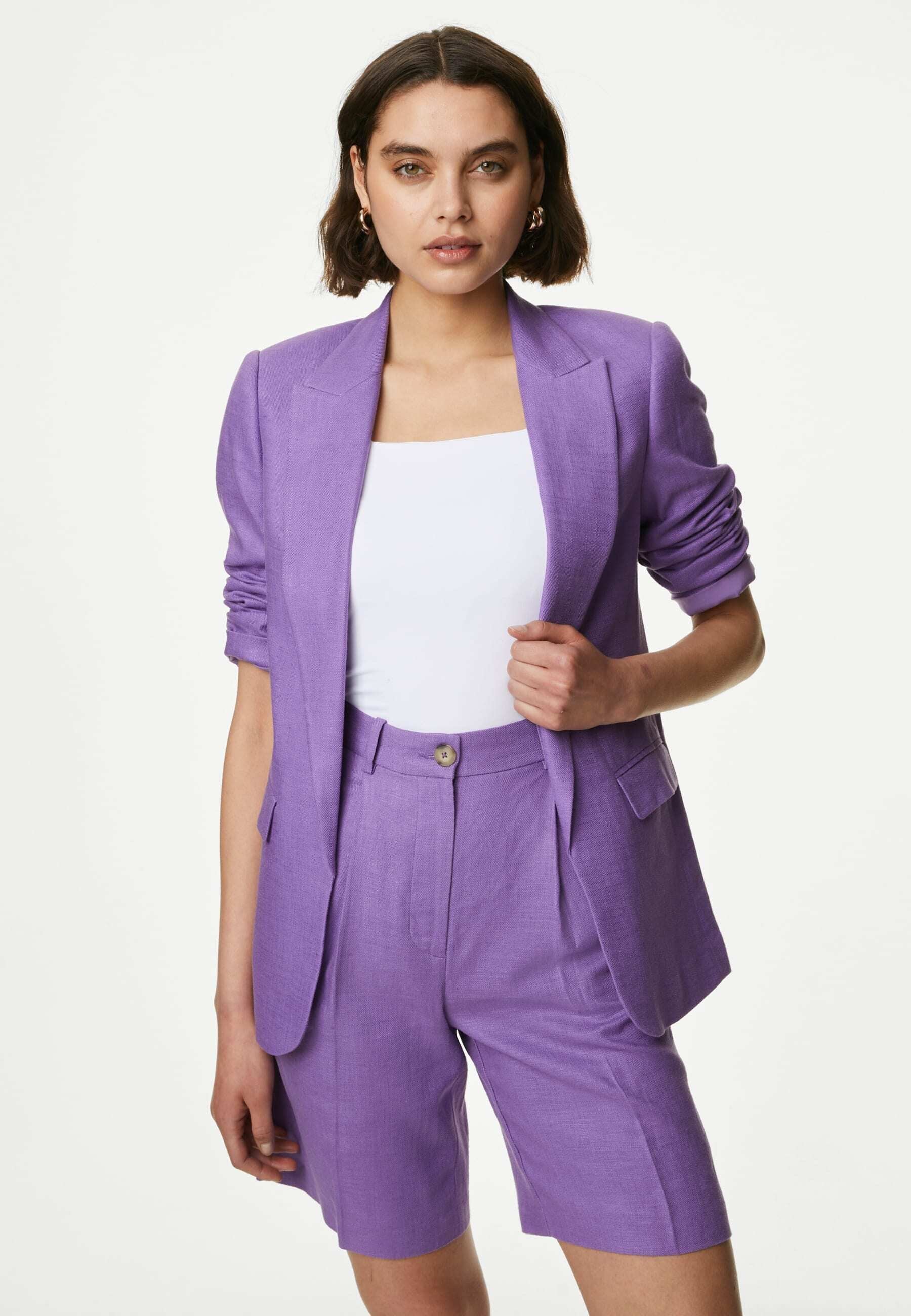 Marks & Spencer RELAXED LINEN BLEND SINGLE BREASTED