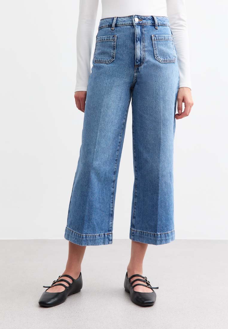 New Look CREASE FRONT PATCH POCKET WIDE LEG
