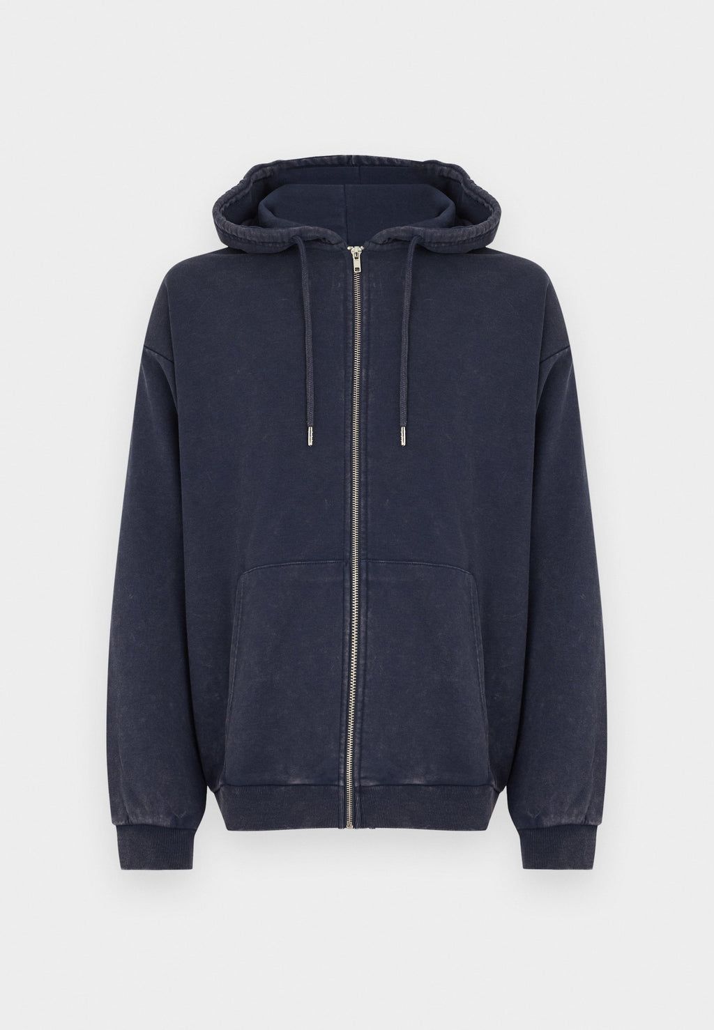 YOURTURN OVERSIZED FIT WASHED ZIP-UP HOODIE