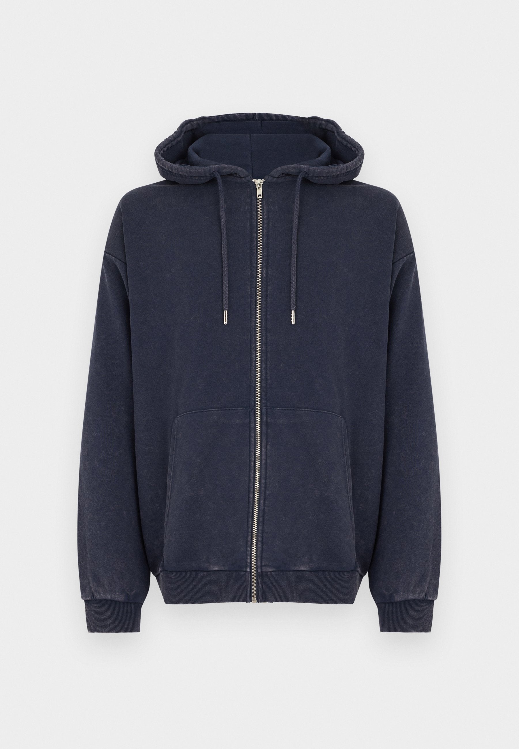 YOURTURN OVERSIZED FIT WASHED ZIP-UP HOODIE