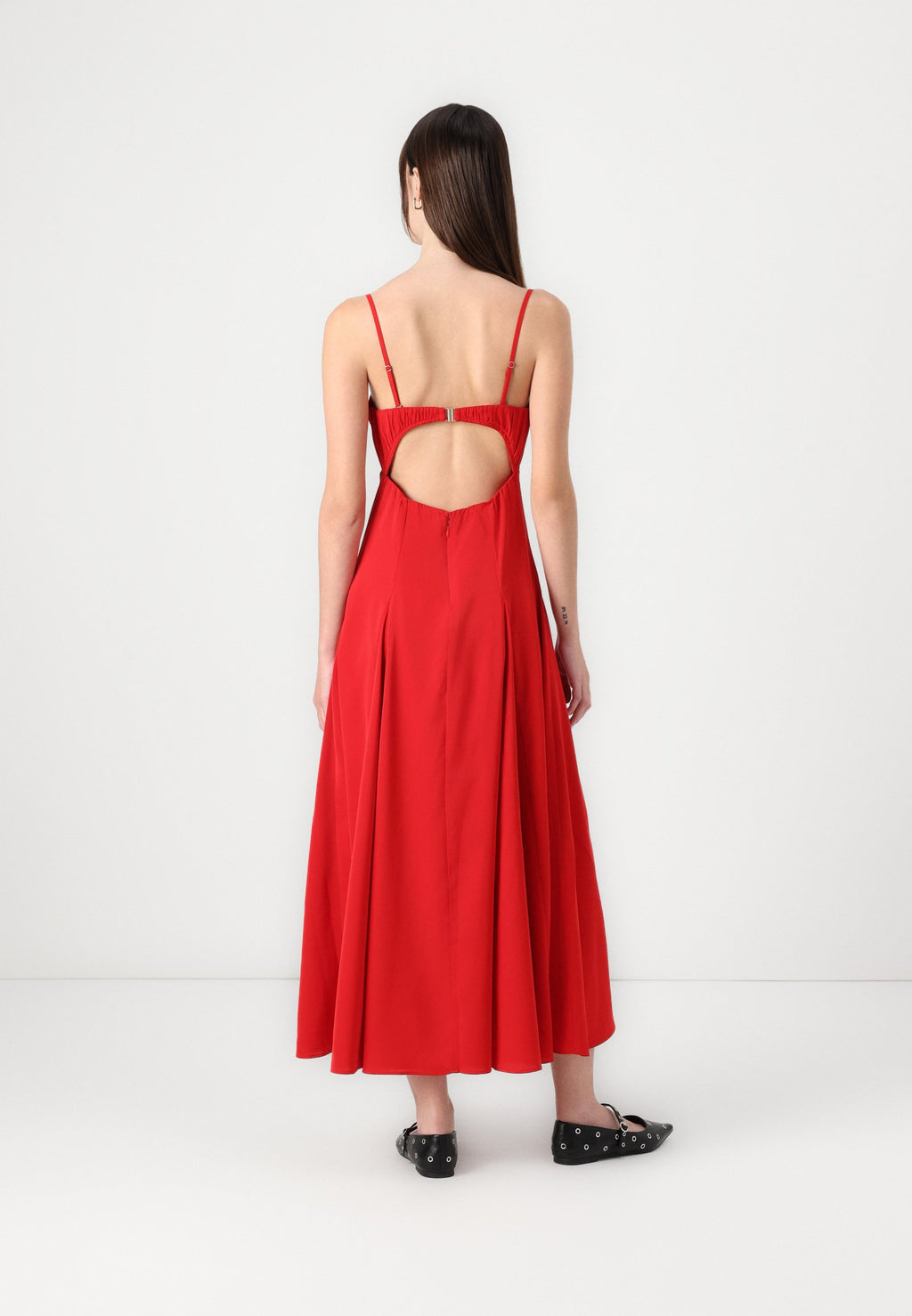 Abercrombie & Fitch Godet Clasp-Back Midi Dress
