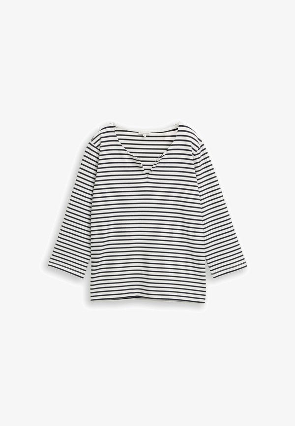 TOM TAILOR MIT STREIFENMUSTER - Long sleeved top - blue offwhite stripe structure