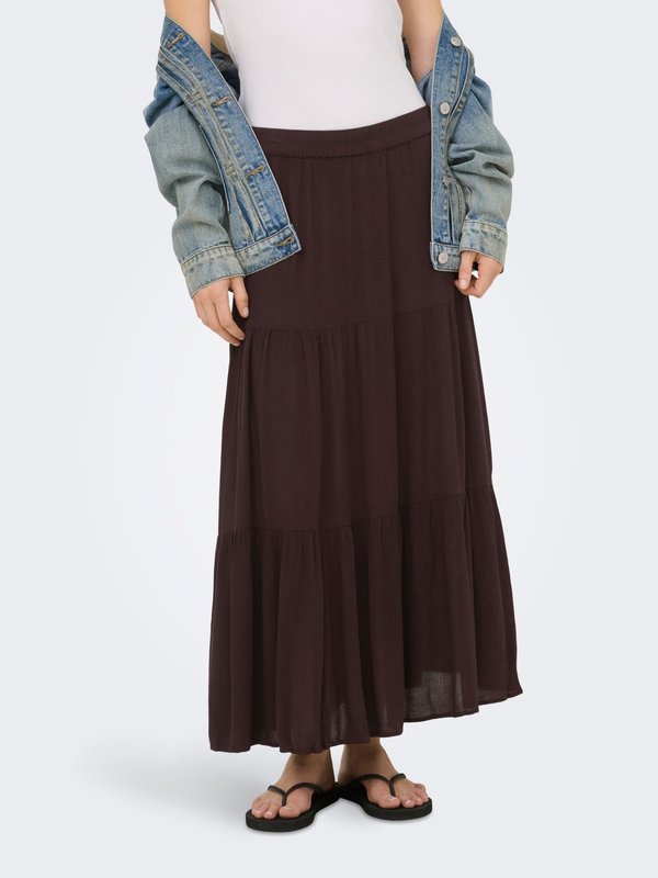 ONLY ONLMIKKA Long - Maxi skirt - black coffee